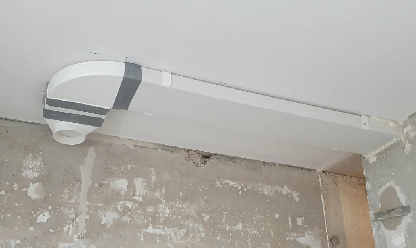 Sanmezgla piespiedu nosūces ventilatora montāža ar pretvārstu